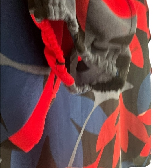 LOFT Bold Floral Ruffle Sleeve Keyhole Back Elasticized Cuffs Business Casual S - Picture 11 of 14